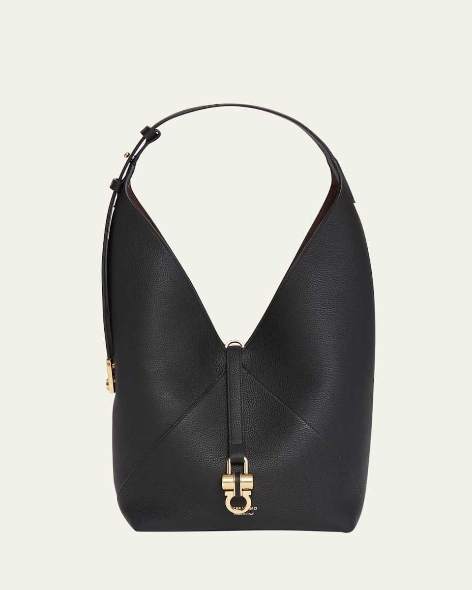Origami Leather Hobo Bag